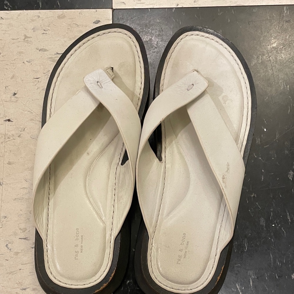 RAG & BONE Leather Flip Flop Sandals sz 37